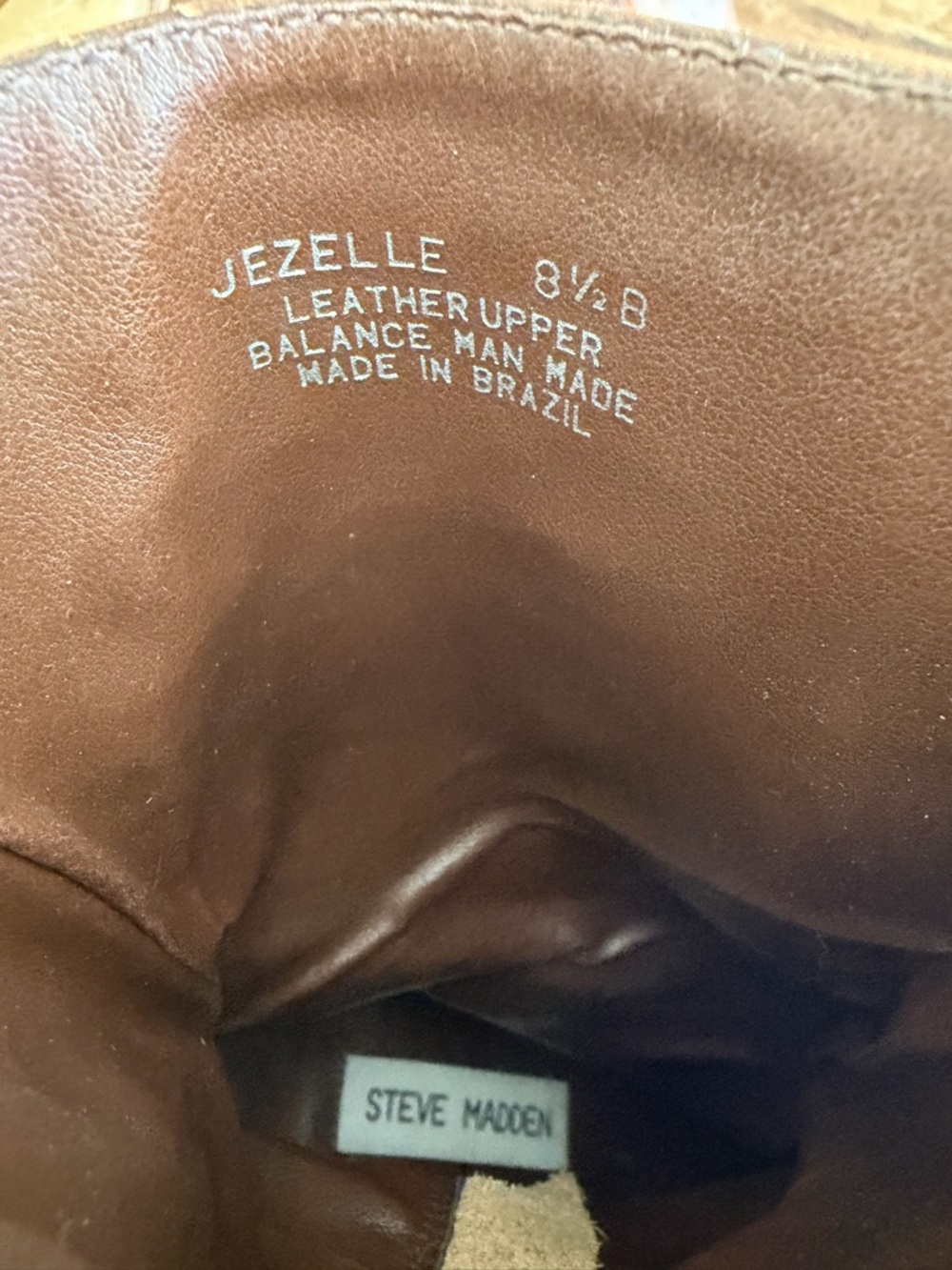 Brown Leather Mid-Calf Square-Toe Heel Boots - Picture 6 of 6